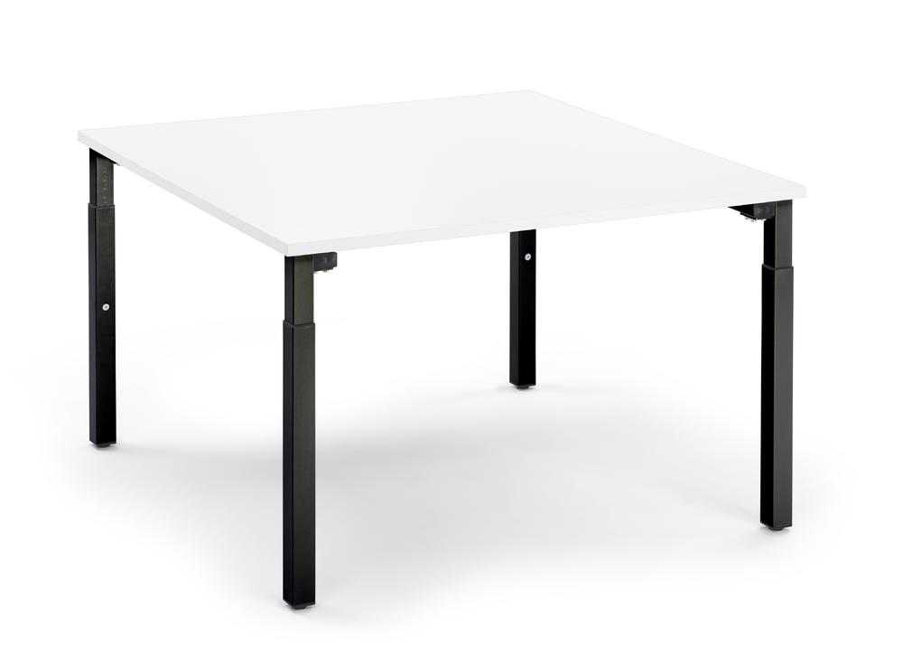 Konferenztisch System MODUL | Weiß | 1200 | 1200 | Tiefschwarz RAL 9005