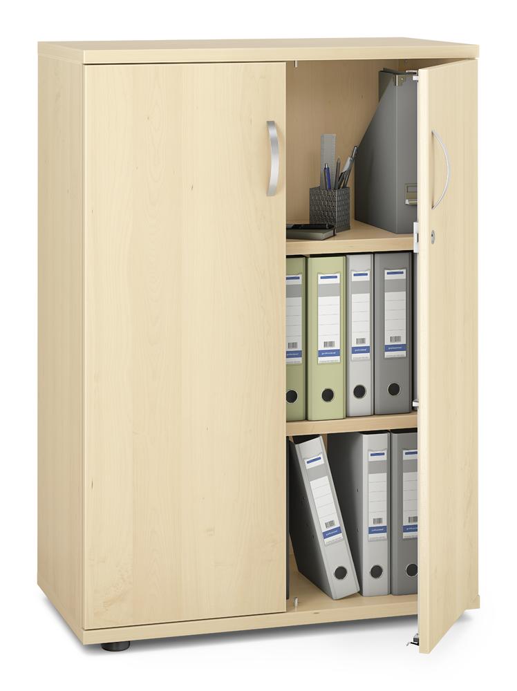 Flügeltürenschrank MULTI M pro | Ahorndekor | 800 | Türanschlag Mitte