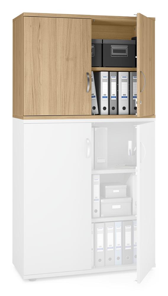 Flügeltüren-Aufsatzschrank MULTI M pro | Eiche hell | 1000 | 750 mm (2 OH)