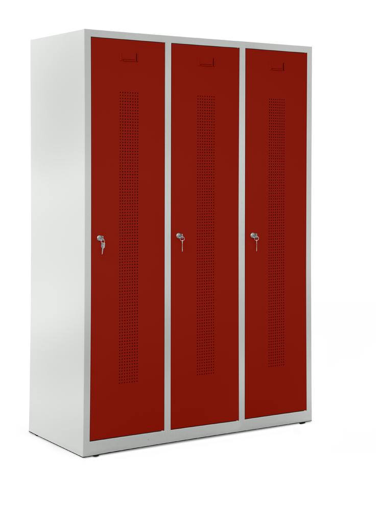 Garderobenspinde SYSTEM SP1 ohne Unterbau | Rubinrot RAL 3003 | Bodenstehend | 400 | Zylinderschloss