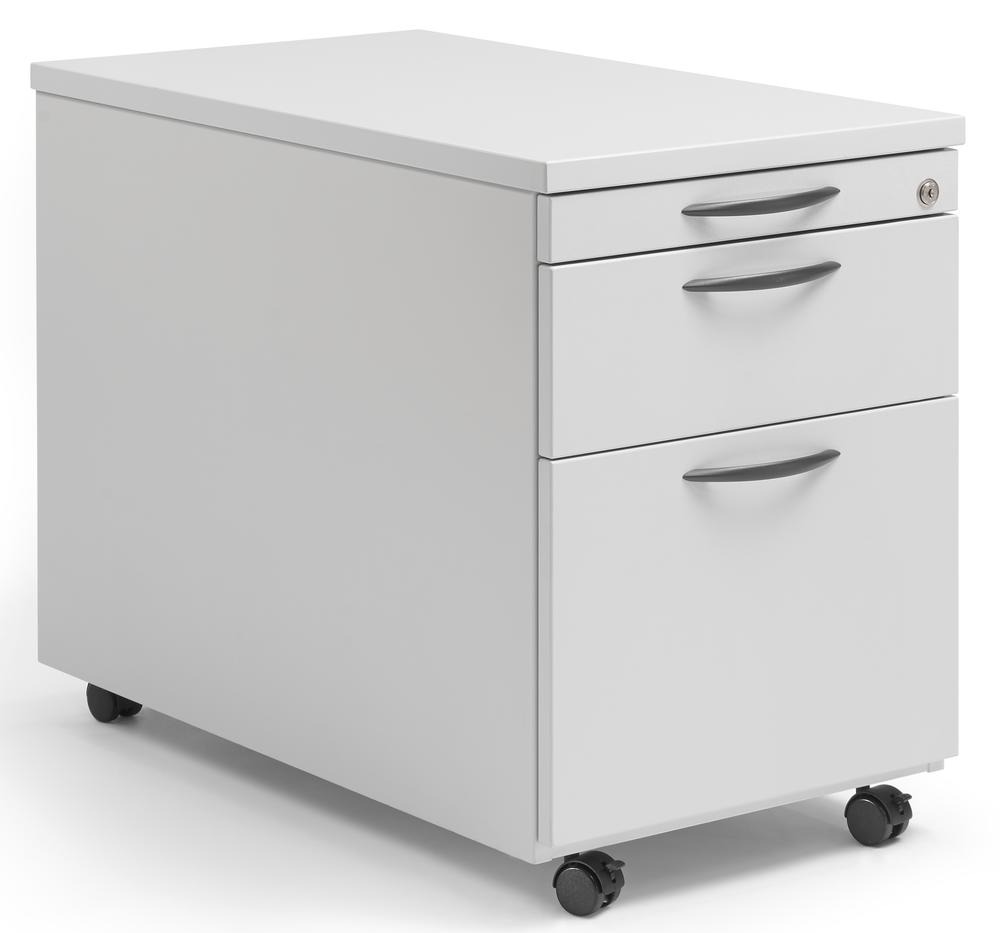 Rollcontainer MULTI M | Lichtgrau | 800 | 1 + 1 Schübe + 1 Hängeregistratur