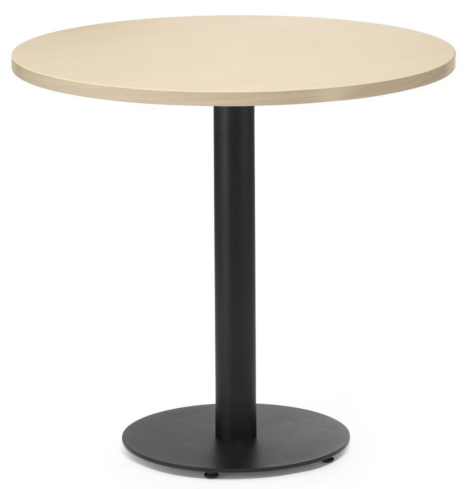Cafeteria Tischsystem PARMA rund | Ahorndekor | 755 | Schwarz