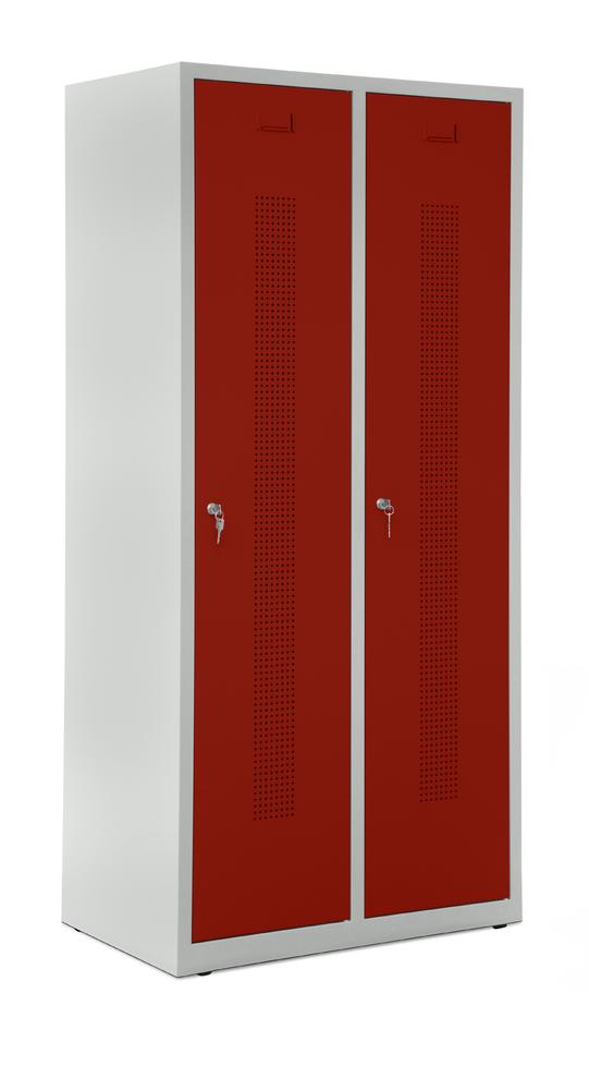 Garderobenspinde SYSTEM SP1 ohne Unterbau | Rubinrot RAL 3003 | Bodenstehend | 400 | Zylinderschloss