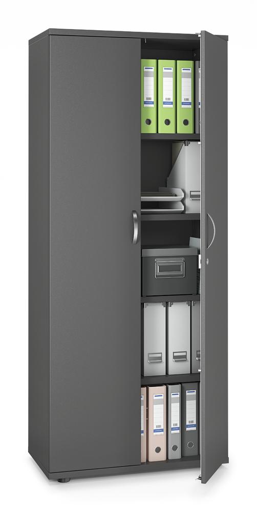 Flügeltürenschrank MULTI M pro | Anthrazit | 800 | Türanschlag Mitte | 1890 mm (5 OH)