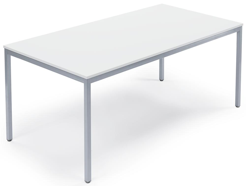 Besprechungstisch DESKIN LINE | Weiß | 1400 | 700 | Alusilber RAL 9006 | Rechteck