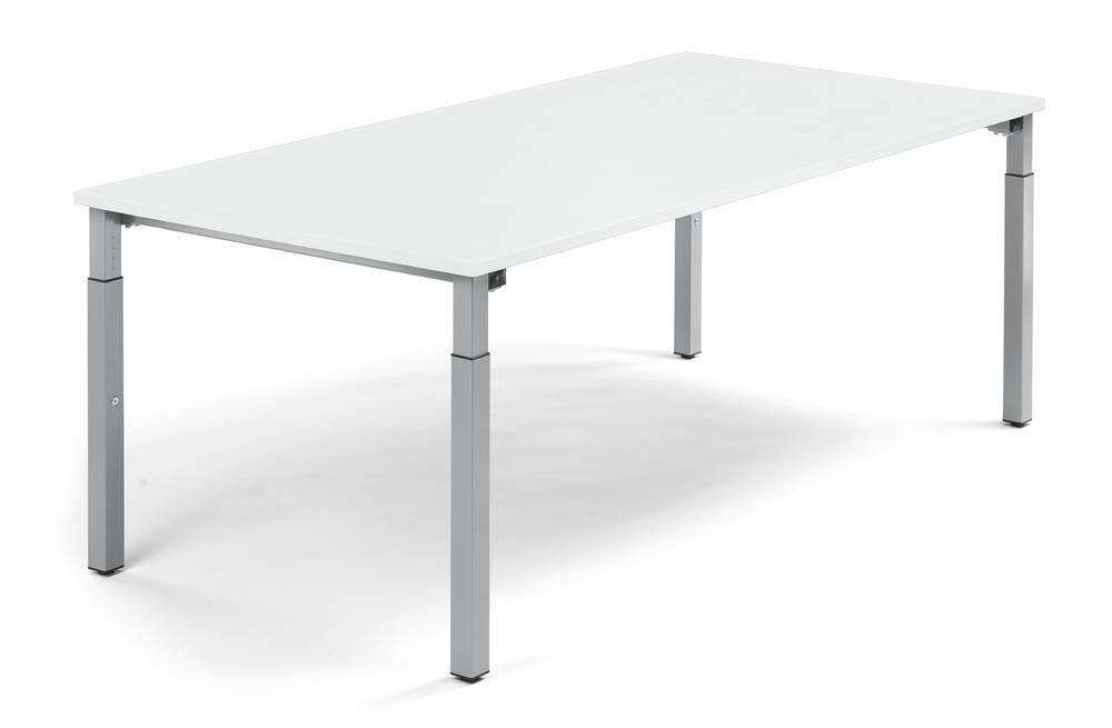 Konferenztisch System MODUL | Weiß | 2000 | 1000 | Alusilber RAL 9006