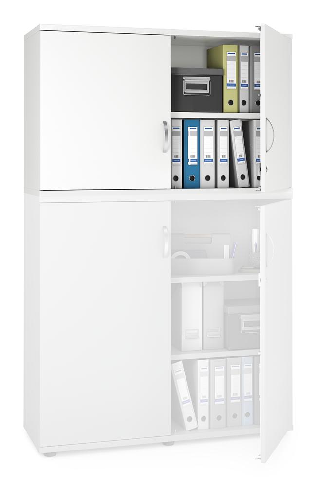 Flügeltüren-Aufsatzschrank Multi M pro | Weiß | 1200