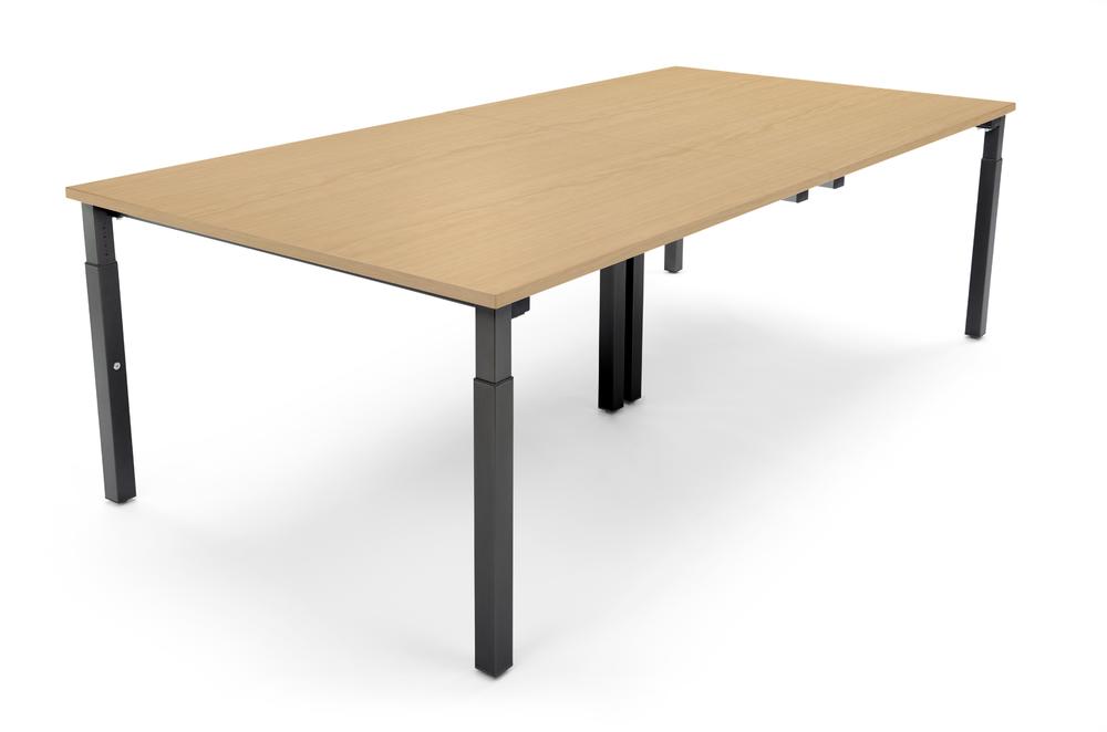Konferenztisch System MODUL | Buchedekor | 2400 | 1200 | Tiefschwarz RAL 9005