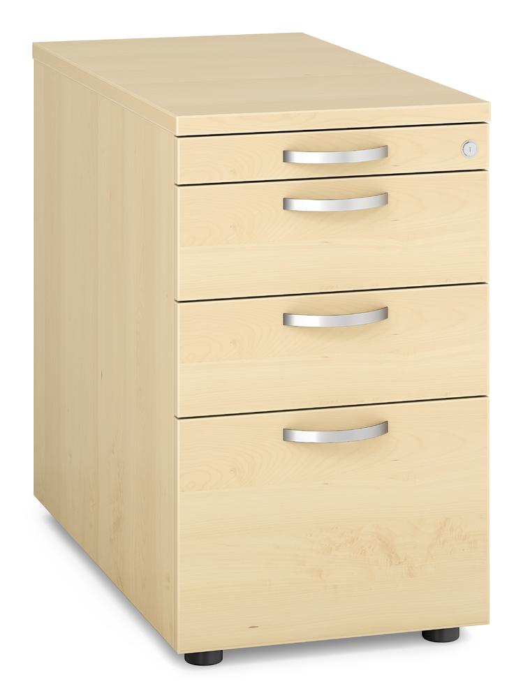Standcontainer MULTI M pro | Ahorndekor | 800 | 1 + 2 Schübe + 1 Hängeregistratur