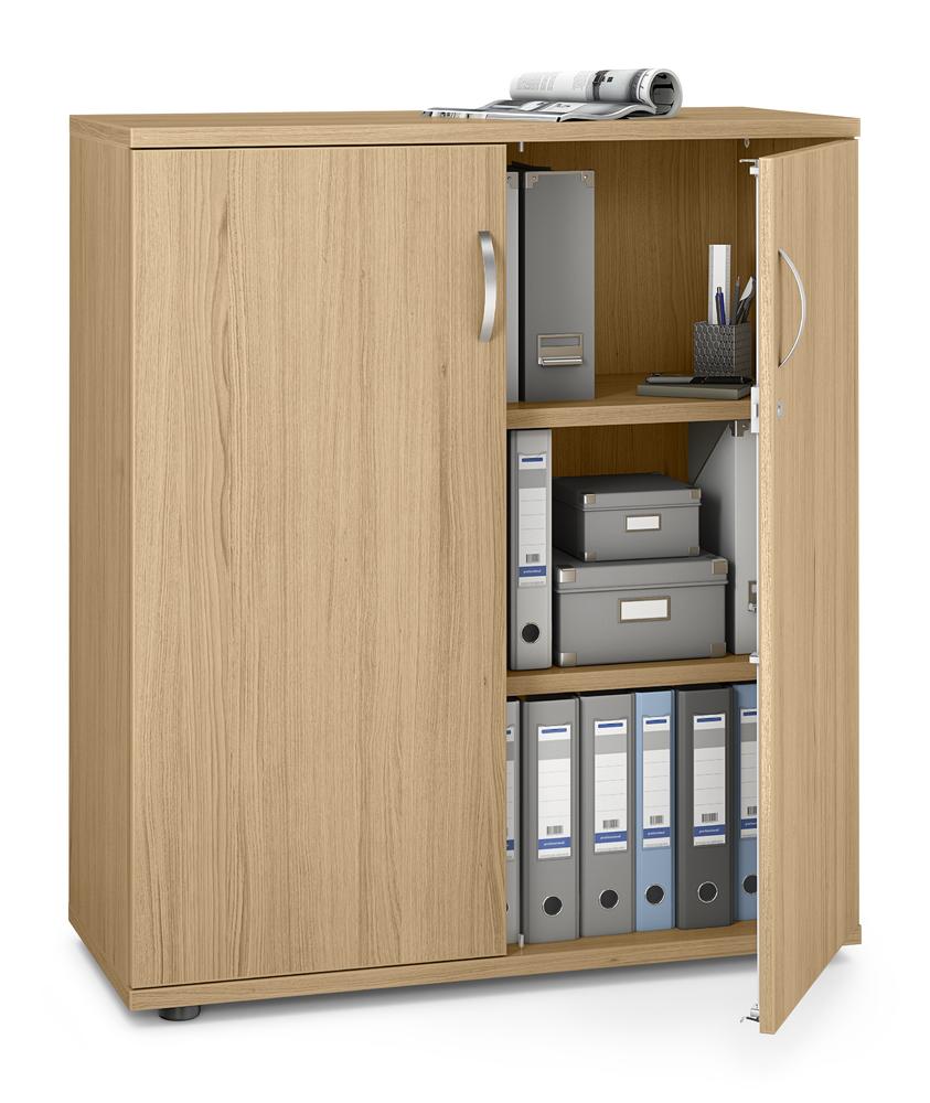 Flügeltürenschrank MULTI M pro | Eiche hell | 1000 | Türanschlag Mitte | 1140 mm (3 OH)