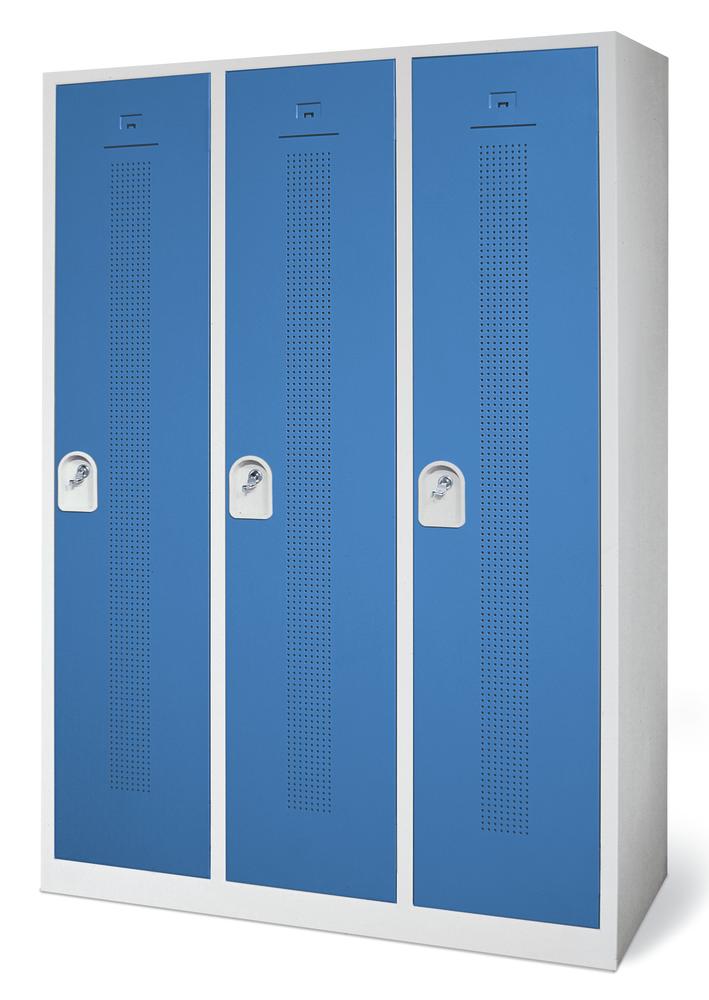 Garderoben-Stahlspind mit Sockel | Himmelblau RAL 5015
