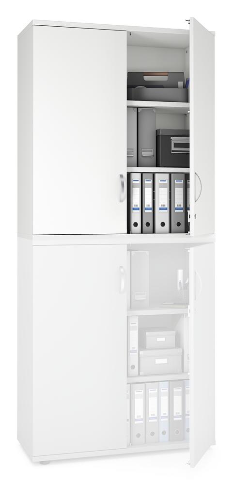Flügeltüren-Aufsatzschrank Multi M pro | Weiß | 1000