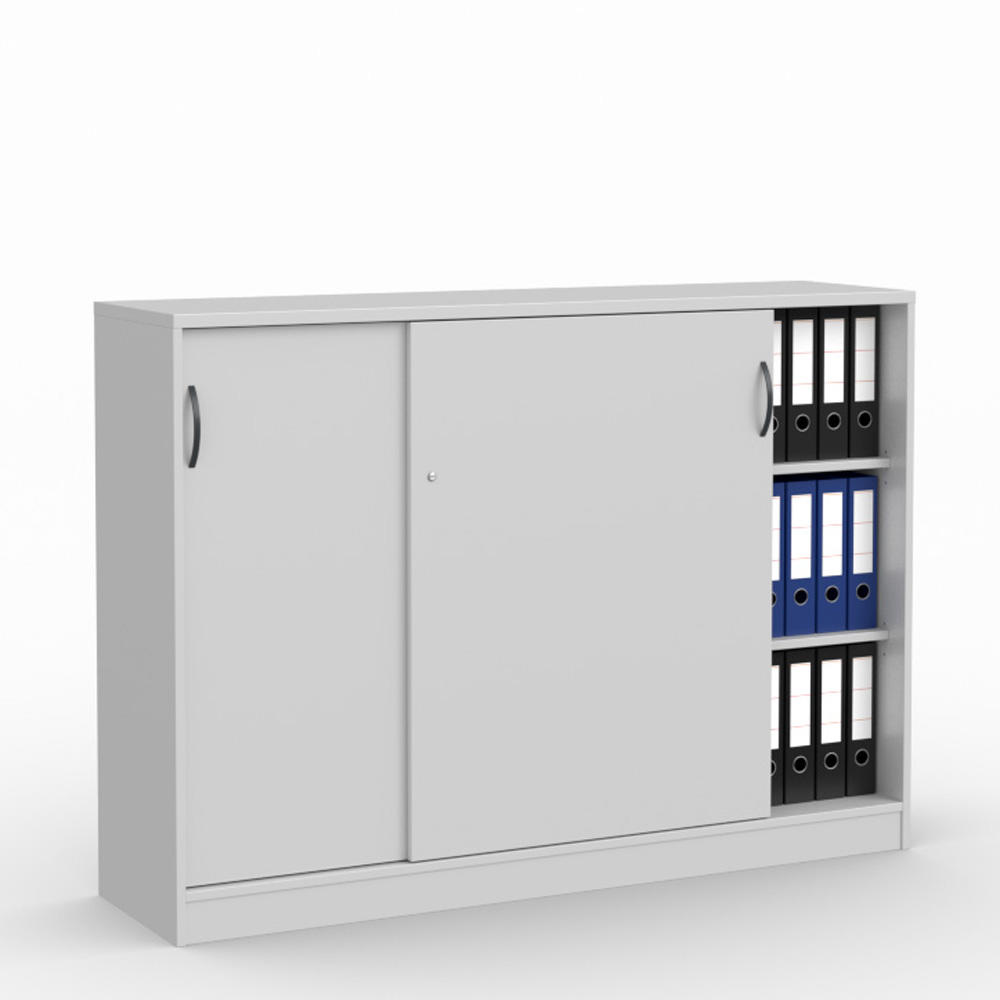 Schiebetürenschrank MULTI M | Lichtgrau | 1600 | ohne Garderobe | 1145 mm (3 OH)