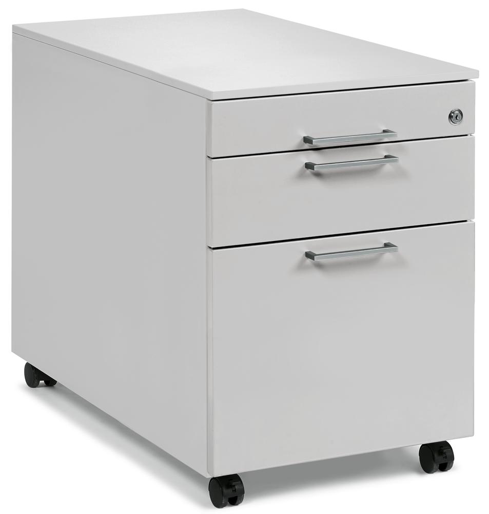Rollcontainer EVO | Lichtgrau | 600 | 1 + 1 Schübe + 1 Hängeregistratur