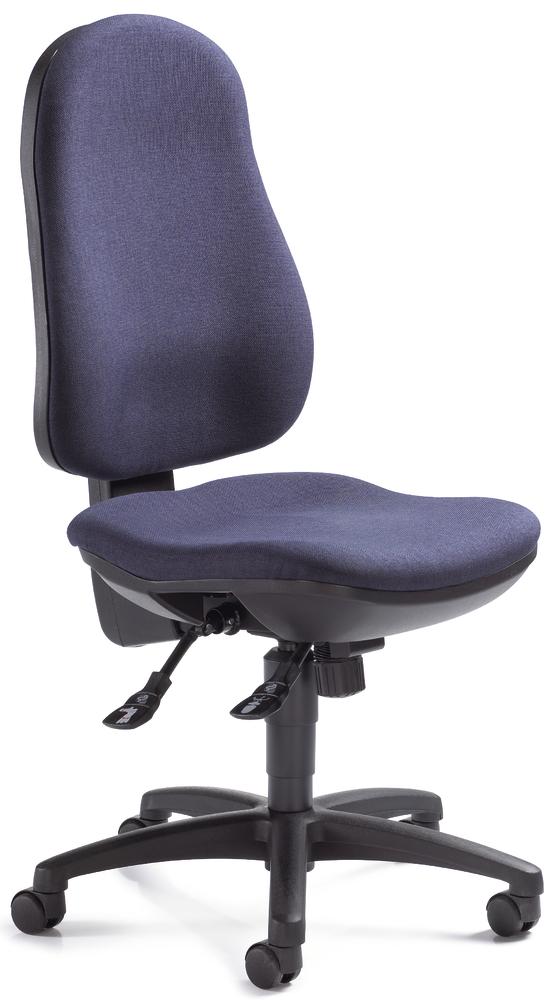 Bürodrehstuhl COMFORT I ohne Armlehnen | Dunkelblau | Schwarz | ohne Armlehnen (optional)