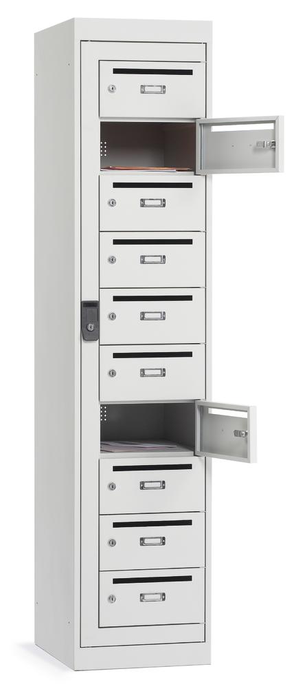 Postverteiler-Stahlschrank mit 10 Türen | Lichtgrau RAL 7035