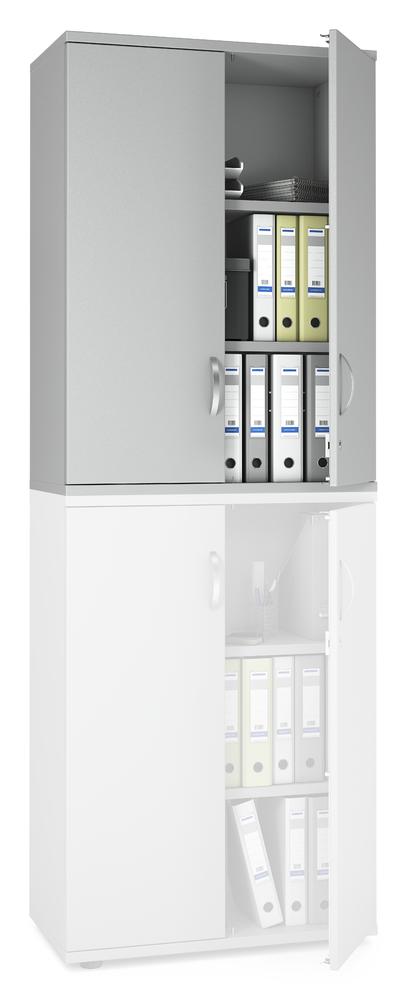 Flügeltüren-Aufsatzschrank Multi M pro | Lichtgrau | 800