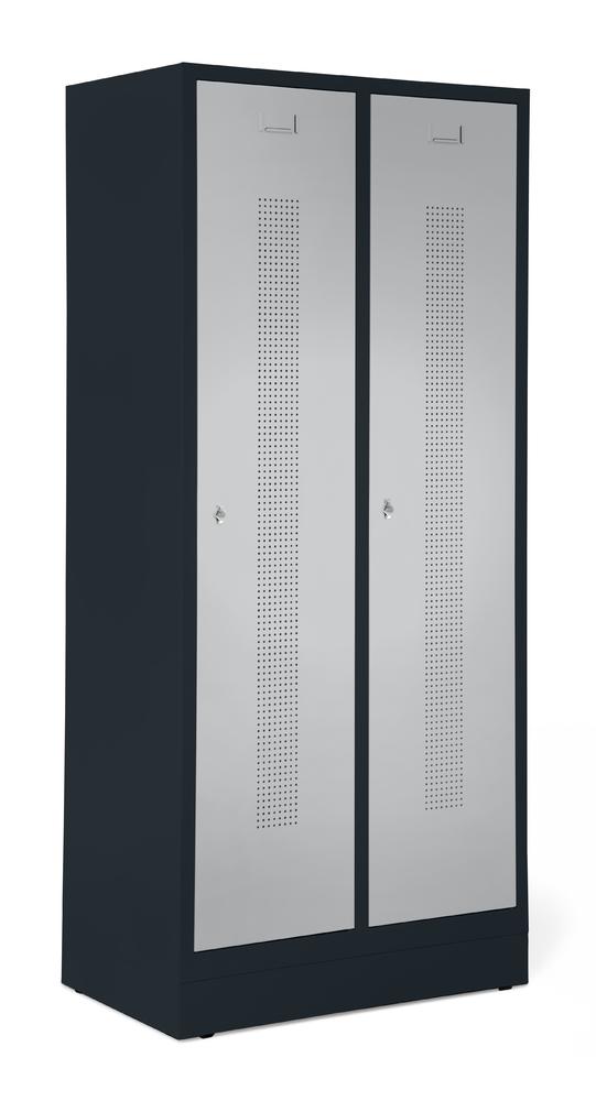 Garderobenspinde mit Sockel | Alusilber RAL 9006 | mit Sockel | 300 | Drehriegelverschluss