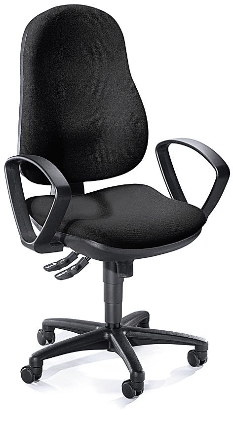 Bürodrehstuhl COMFORT I mit Armlehnen | Schwarz | Schwarz | feste Armlehnen