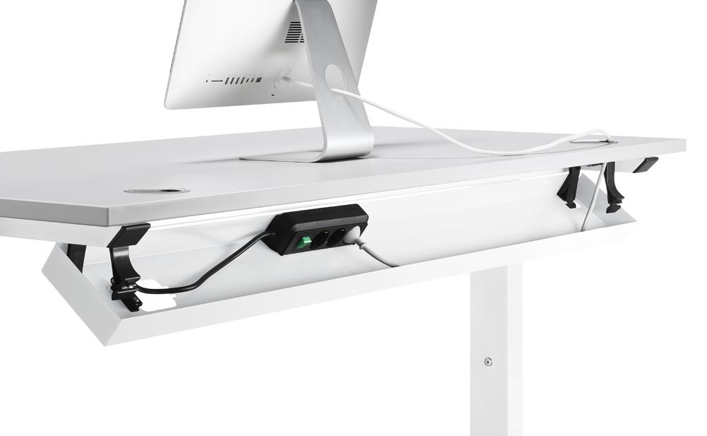 Kabelwanne 1200 PROFI | Weiß RAL 9016 | für Tischbreite 1200 mm