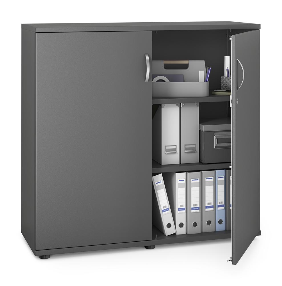 Flügeltürenschrank MULTI M pro | Anthrazit | 1200 | Türanschlag Mitte | 1140 mm (3 OH)