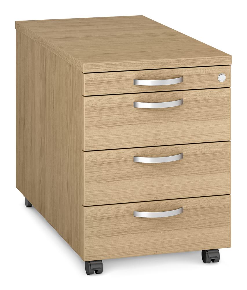 Rollcontainer MULTI M pro | Eiche hell | 800 | 1 + 3 Schübe