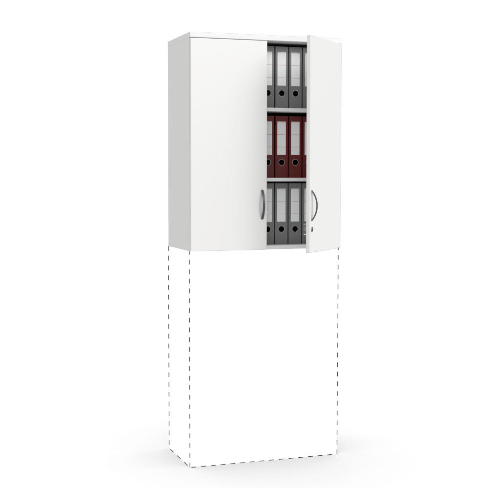 Flügeltüren-Aufsatzschrank MULTI M | Weiß | 800