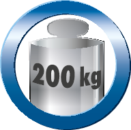 bei gleichmäßig verteilter Last bis 200 Kilogramm belastbar. bei gleichmäßig verteilter Last bis 200 Kilogramm belastbar.
