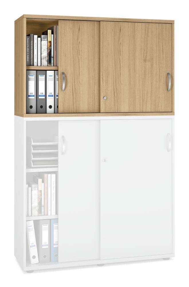 Schiebetüren-Aufsatzschrank MULTI M pro | Eiche hell | 1200 | 750 mm (2 OH)