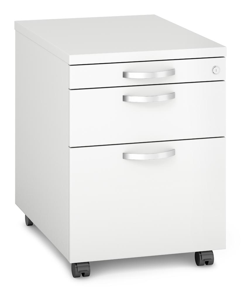 Rollcontainer MULTI M pro | Weiß | 600 | 1 + 1 Schübe + 1 Hängeregistratur
