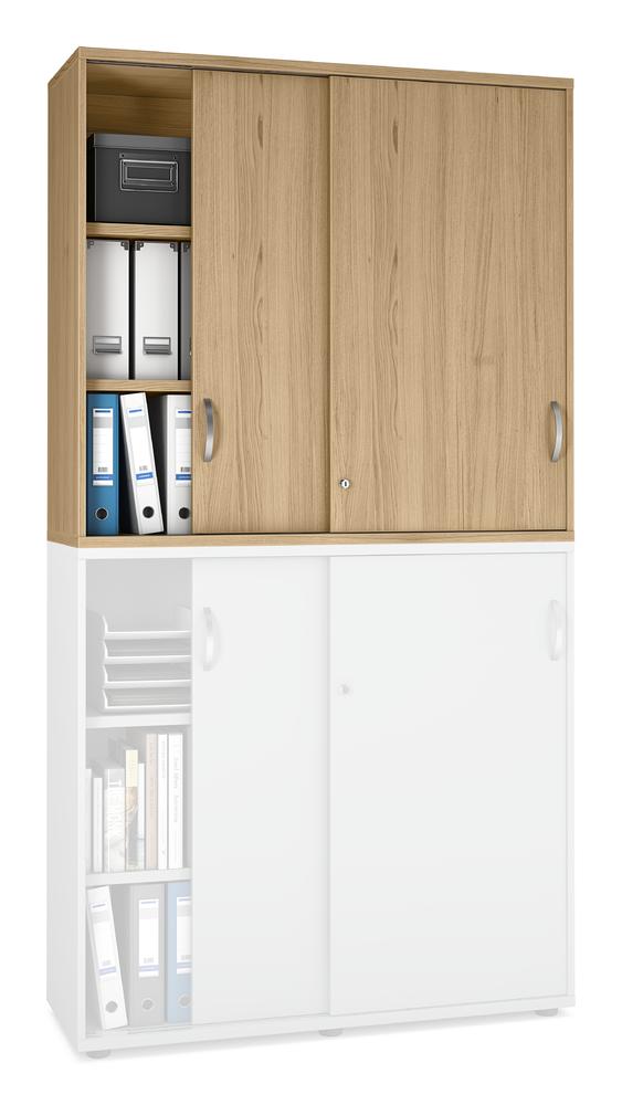 Schiebetüren-Aufsatzschrank MULTI M pro | Eiche hell | 1200 | 1110 mm (3 OH)
