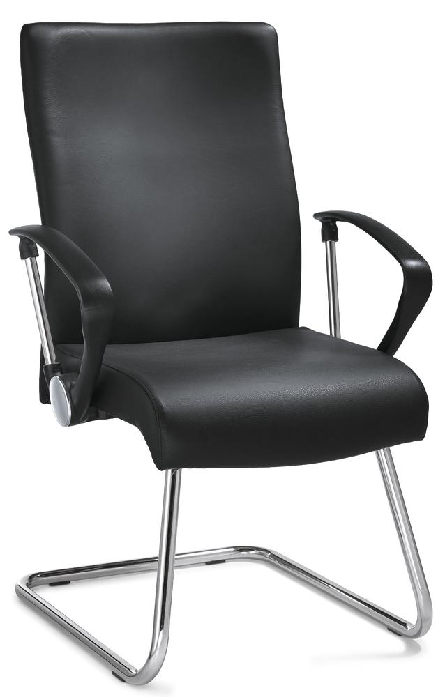 Besucherschwinger DV 30 mit Armlehnen | Schwarz | Verchromt