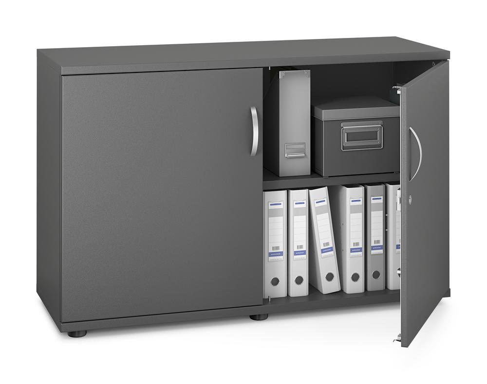 Flügeltürenschrank MULTI M pro | Anthrazit | 1200 | Türanschlag Mitte | 780 mm (2 OH)