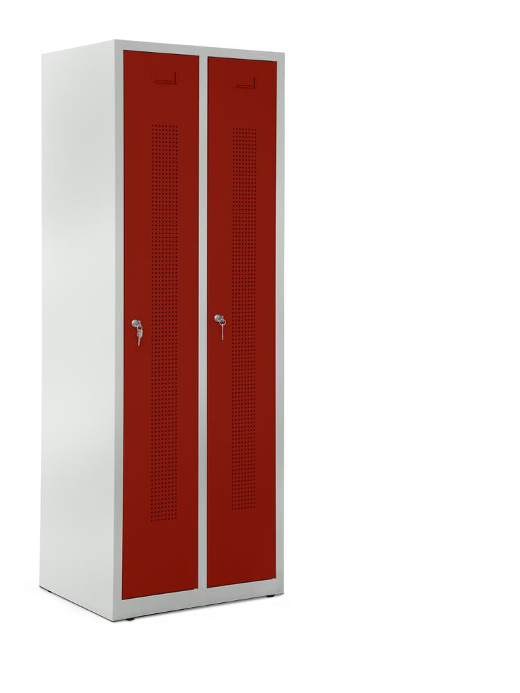 Garderobenspinde SYSTEM SP1 ohne Unterbau | Rubinrot RAL 3003 | Bodenstehend | 300 | Zylinderschloss