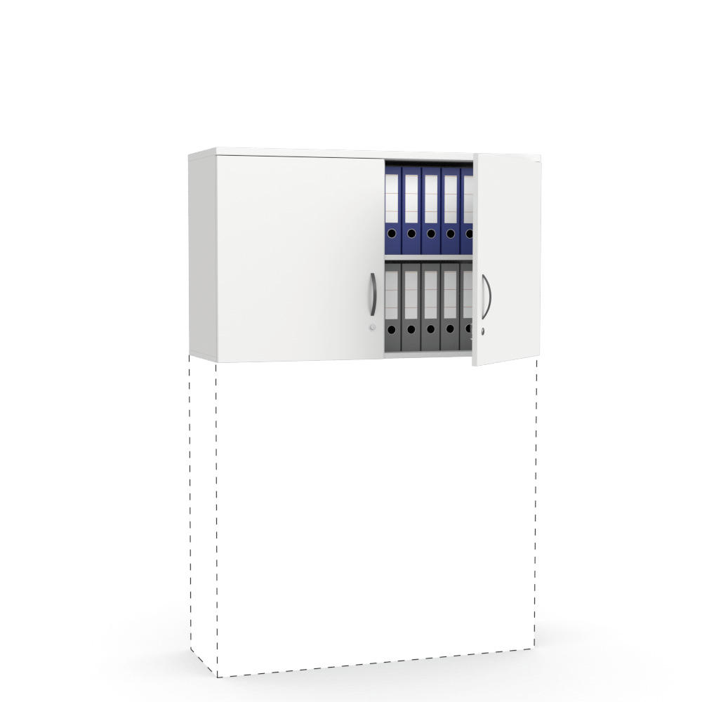 Flügeltüren-Aufsatzschrank MULTI M | Weiß | 1200