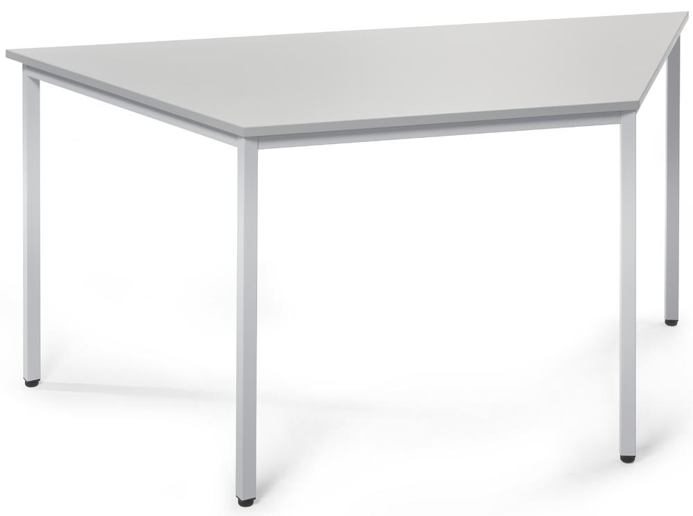 Besprechungstisch DESKIN LINE | Lichtgrau | 1600 | 690 | Alusilber RAL 9006 | Trapez