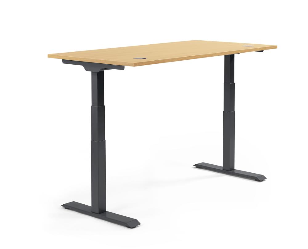 Höhenverstellbarer Schreibtisch FLEX MODUL | Buchedekor | 1200 | Schwarz
