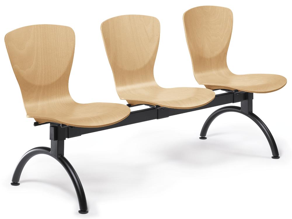 Besucherbank Tibo | 3-Sitzer | Schwarz