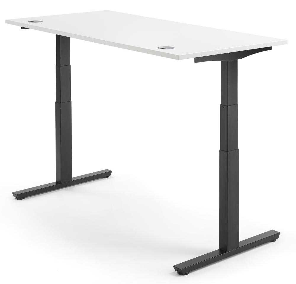 Höhenverstellbarer Schreibtisch COMFORT II MULTI M pro | Weiß | 1200 | Schwarz
