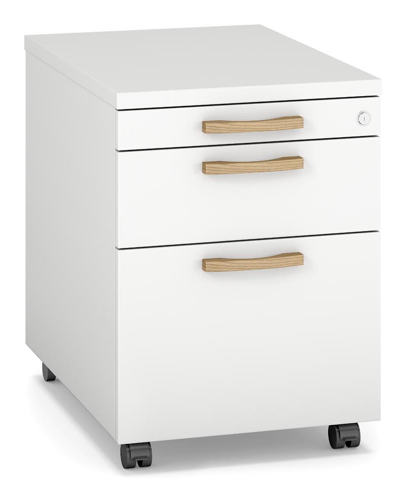 Rollcontainer SMART MODUL | Weiß | 600 | 1 + 1 Schübe + 1 Hängeregistratur