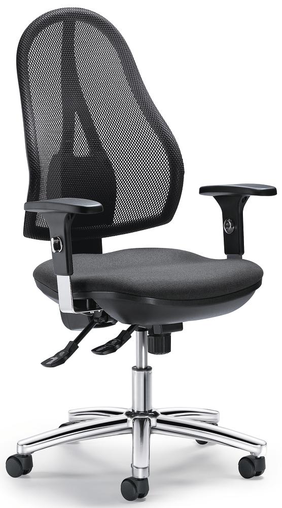 Bürodrehstuhl COMFORT NET DELUXE mit Armlehnen | Schwarz/Anthrazit | verstellbare Armlehnen