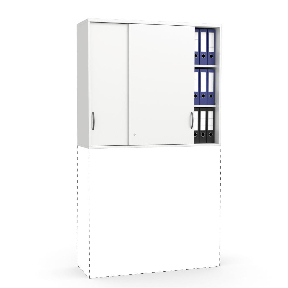 Schiebetüren-Aufsatzschrank MULTI M | Weiß | 1055 mm (3 OH)