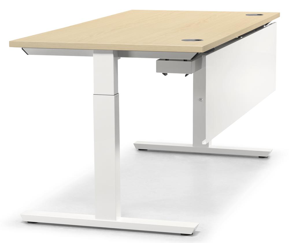 Schreibtisch T-Fuß MULTI M pro | Ahorndekor | 800 | Weiß