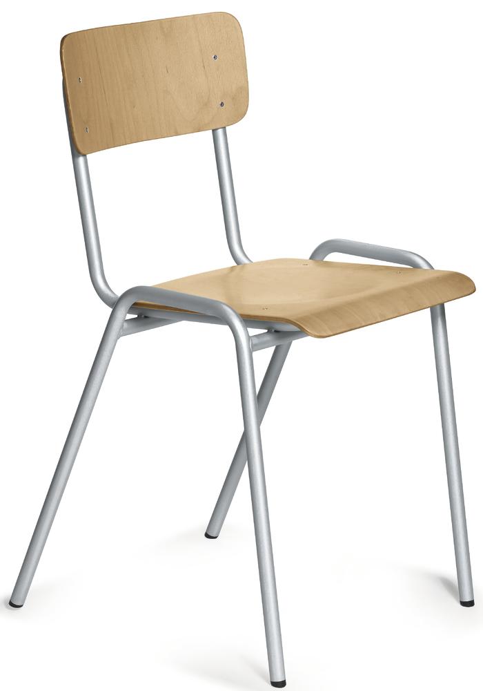 Stapelstuhl Holz NORWIN | Alusilber RAL 9006