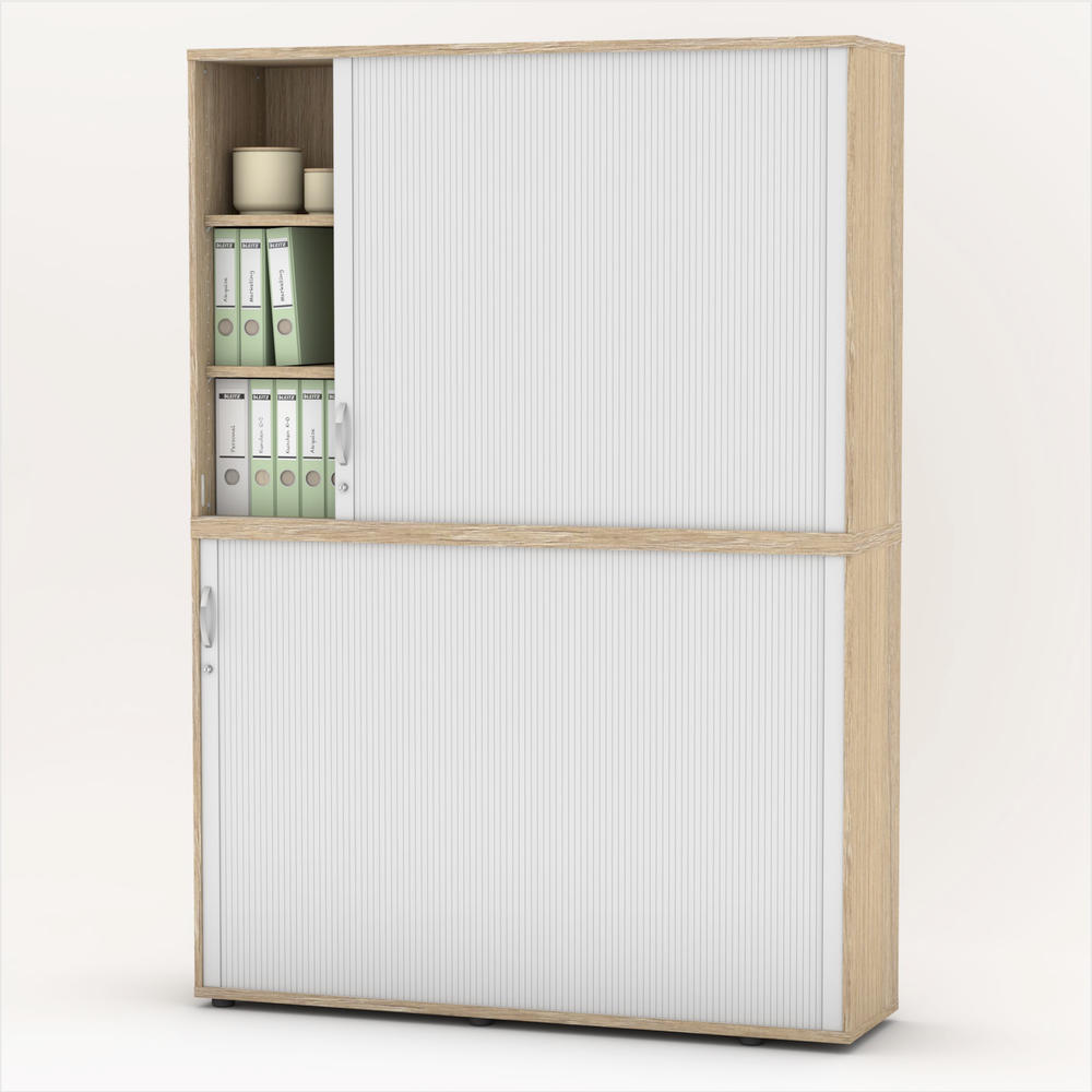 Rollladen-Aufsatzschrank MULTI M pro | Eiche hell | 1600 | 1140 mm (3 OH)