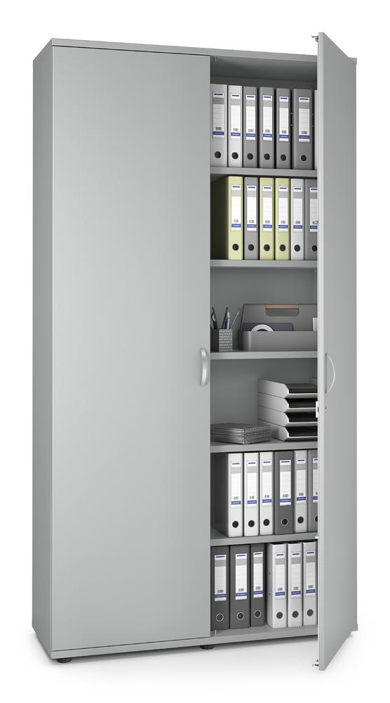 Flügeltürenschrank MULTI M pro | Lichtgrau | 1200 | Türanschlag Mitte | 2250 mm (6 OH)