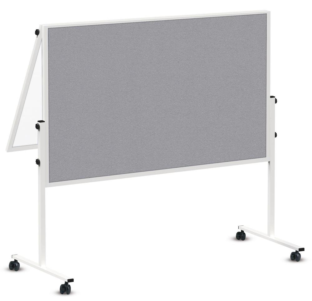 Moderationstafel ECONOMY | Filz grau / Whiteboard | klappbar