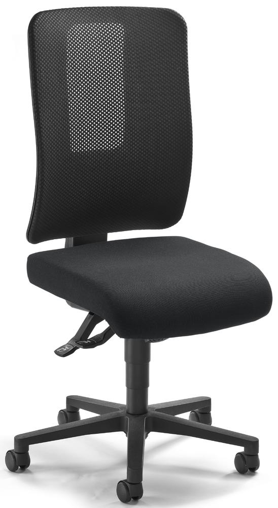 Bürodrehstuhl APERTO ohne Armlehnen | Schwarz/Schwarz | mit Netzrücken