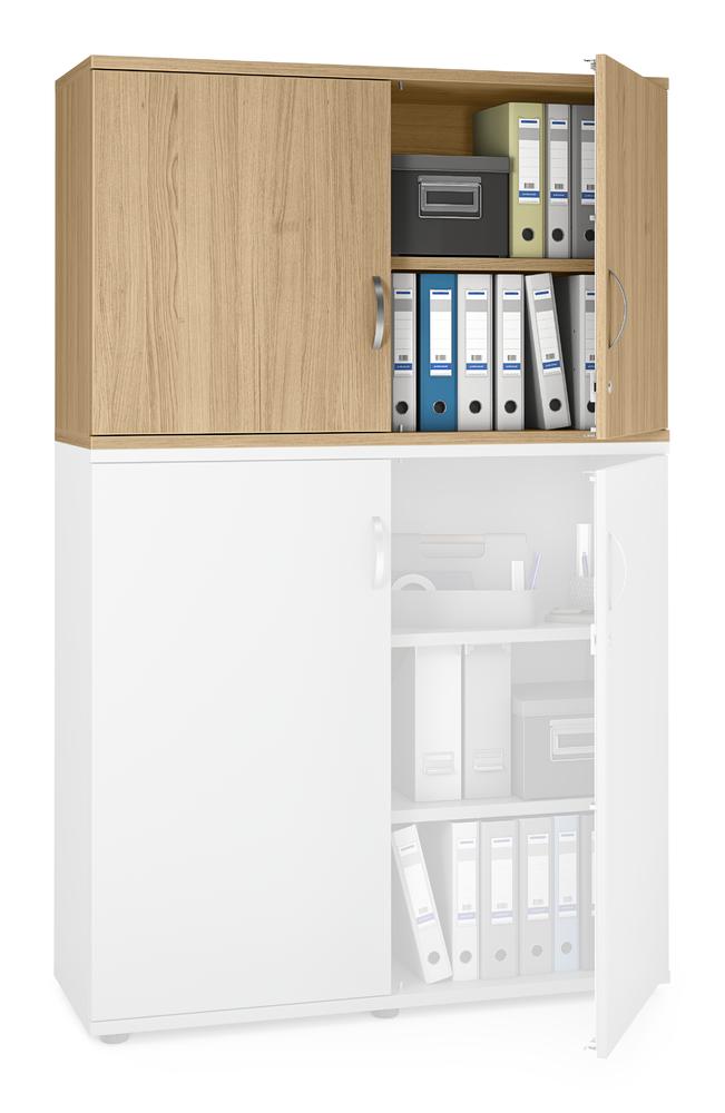 Flügeltüren-Aufsatzschrank MULTI M pro | Eiche hell | 1200 | 750 mm (2 OH)