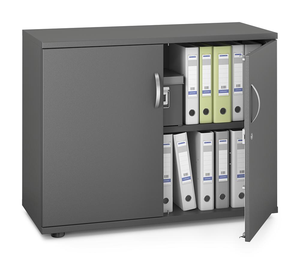 Flügeltürenschrank MULTI M pro | Anthrazit | 1000 | Türanschlag Mitte | 780 mm (2 OH)